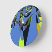 Mooie Blauwe Afrikaanse Tribal Motief Patroon Art Ronde Klok (Hoek)