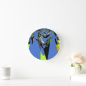 Mooie Blauwe Afrikaanse Tribal Motief Patroon Art Ronde Klok (Huis)