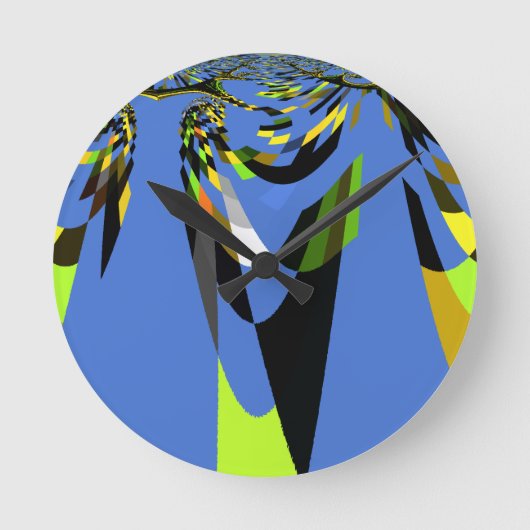 Mooie Blauwe Afrikaanse Tribal Motief Patroon Art Ronde Klok (Voorkant)