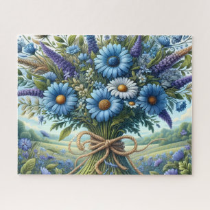 Mooie Blauwe Alpen Bloemen Boeket Legpuzzel
