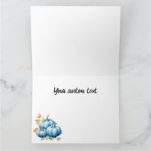 Mooie Blauwe Aquarel Pompoenen Kaart (Binnen)