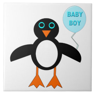 Mooie Blauwe Baby Jongen Pinguïn Tegel Tegeltje