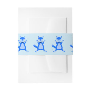 Mooie Blauwe Baby Jongen Vos Patroon Baby Shower Uitnodigingen Wikkel