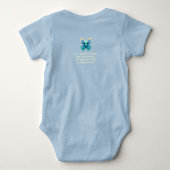 Mooie Blauwe Baby Vlinder Dier Cartoon Grafisch Romper (Achterkant)