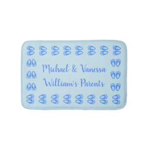 Mooie Blauwe Babyjongen Konijn Voeten Pasen Custom Badmat
