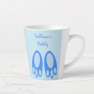 Mooie Blauwe Babyjongen Konijnenpoten Pasen Custom Latte Mok