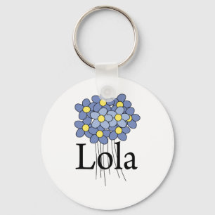 Mooie Blauwe Bloem Lola T-shirt Sleutelhanger