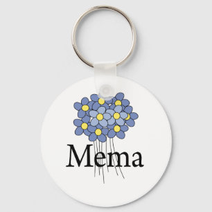 Mooie Blauwe Bloem MeMa T-shirt Sleutelhanger