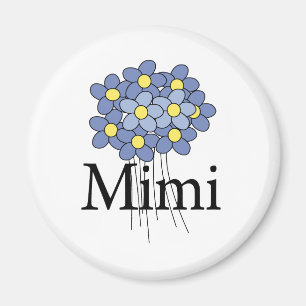 Mooie Blauwe Bloem Mimi T-shirt Magneet