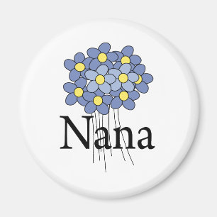 Mooie Blauwe Bloem Nana T-shirt Magneet
