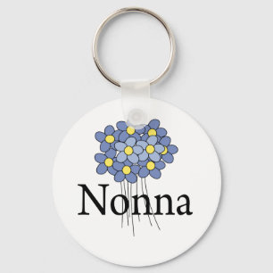 Mooie Blauwe Bloem Nonna T-shirt Sleutelhanger
