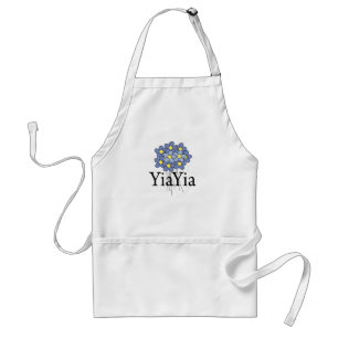 Mooie Blauwe Bloem YiaYia T-shirt Standaard Schort