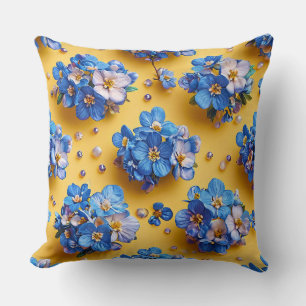 Mooie blauwe bloemen kussen
