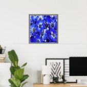Mooie blauwe bloemen poster (Thuiskantoor)