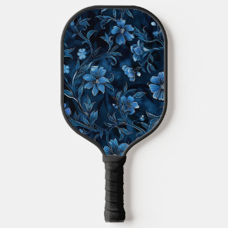 Mooie Blauwe Bloemige Oefen Pickleball Paddle