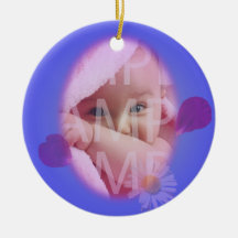 mooie blauwe bloempels foto van lijst baby geboort