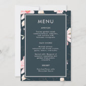 Mooie Blauwe Blush Bloemen Bruiloft Menu (Voorkant)
