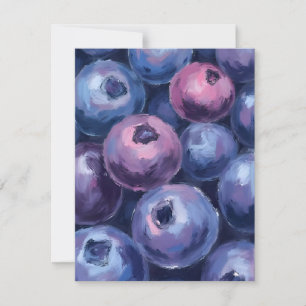 Mooie Blauwe Bosbessen Fruit Schilderij Bedankkaart