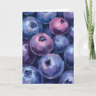 Mooie Blauwe Bosbessen Fruit Schilderij Kaart