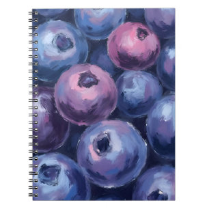 Mooie Blauwe Bosbessen   Fruit Schilderij Notitieboek