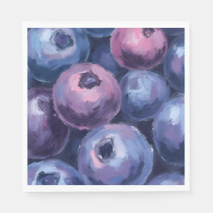 Mooie Blauwe Bosbessen   Fruit Schilderij Servet