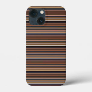 Mooie blauwe bruine strepen iPhone 13 mini hoesje