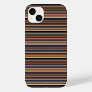 Mooie blauwe bruine strepen Case-Mate iPhone 14 plus hoesje