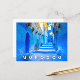 Mooie Blauwe Chefchaouen Marokkaanse Architectuur Briefkaart