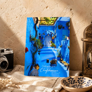 Mooie Blauwe Chefchaouen Marokko Medina Straten Briefkaart