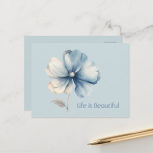 Mooie Blauwe Crème Bloem Briefkaart