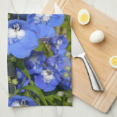 Mooie blauwe delfiniumbloemen theedoek (Quarter Fold)
