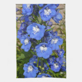 Mooie blauwe delfiniumbloemen theedoek (Verticaal)