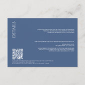 Mooie Blauwe Details met QR Code Bruiloft Informatiekaartje (Voorkant)