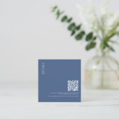 Mooie Blauwe Details met QR Code Bruiloft Informatiekaartje (Staand voorkant)