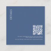 Mooie Blauwe Details met QR Code Bruiloft Informatiekaartje (Voorkant)