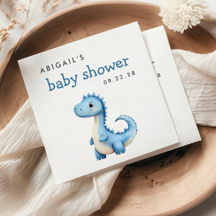 Mooie Blauwe Dinosaurus Baby Shower Servet