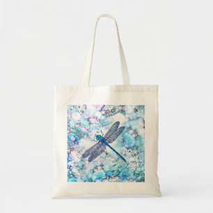 Mooie blauwe dragonvlieg tote bag