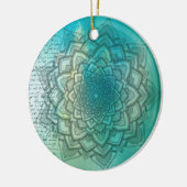Mooie blauwe en Blauwgroen kerstversiering van Man Keramisch Ornament (Links)