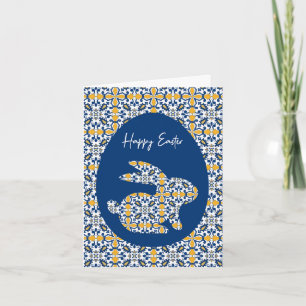 🐇 💛 Mooie blauwe en gele Azulejos-Kaart Kaart
