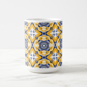 💙🤍💛 Mooie blauwe en gele Azulejos Koffiemok