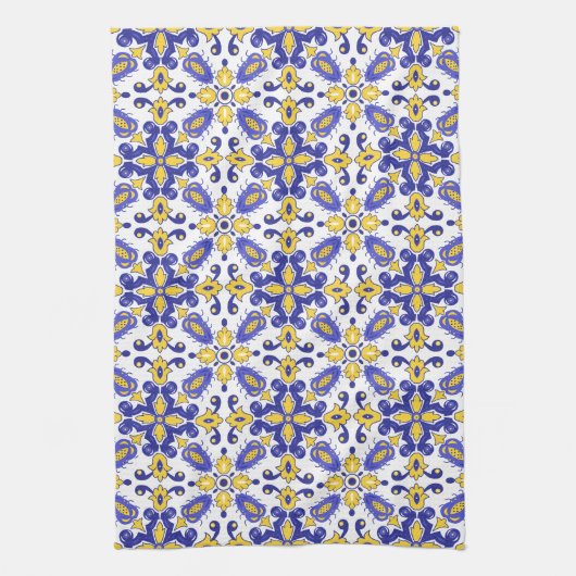 💙 mooie blauwe en gele Azulejos Theedoek (Verticaal)