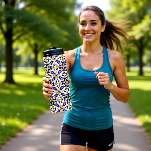 💙 mooie blauwe en gele Azulejos Thermosbeker