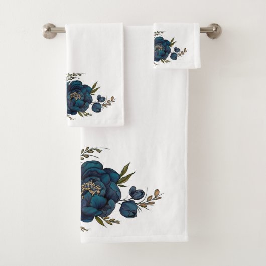 Mooie blauwe en gele dodendoekset bad handdoek (Insitu)