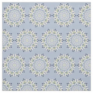 Mooie blauwe en gele mandala stof