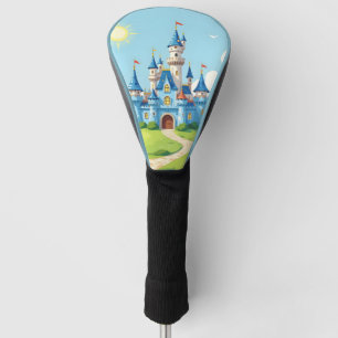 Mooie blauwe en witte kasteel golfheadcover