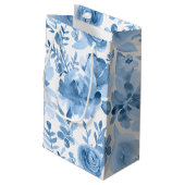 Mooie blauwe en witte Waterverf Klein Cadeauzakje (Achterkant Gekanteld)