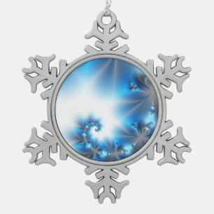 Mooie blauwe feestdag Snowflake Tin Sneeuwvlok Ornament