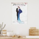 Mooie Blauwe Franse Evening Gown Poster (Keuken)