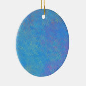 Mooie blauwe, gemarmerde papieren blik keramisch ornament (Rechts)