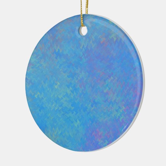 Mooie blauwe, gemarmerde papieren blik keramisch ornament (Links)